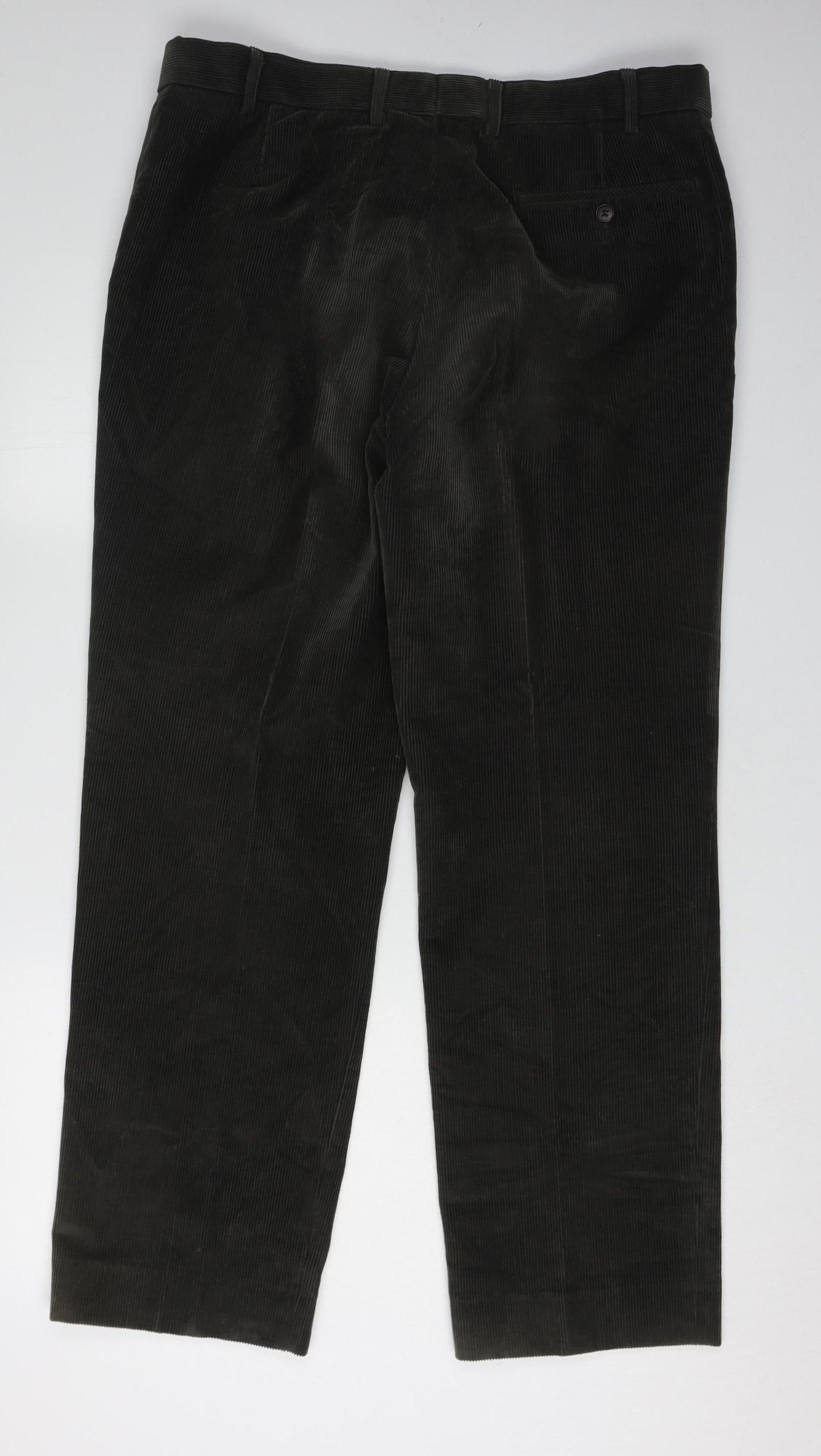 Marks and Spencer Men's Green Corduroy Trousers 36