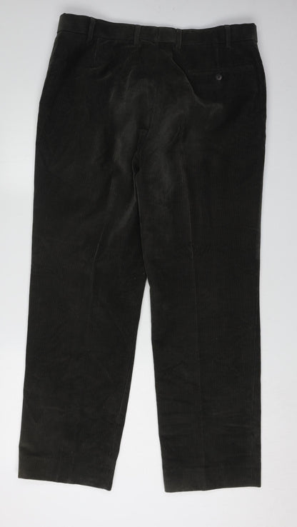 Marks and Spencer Men's Green Corduroy Trousers 36