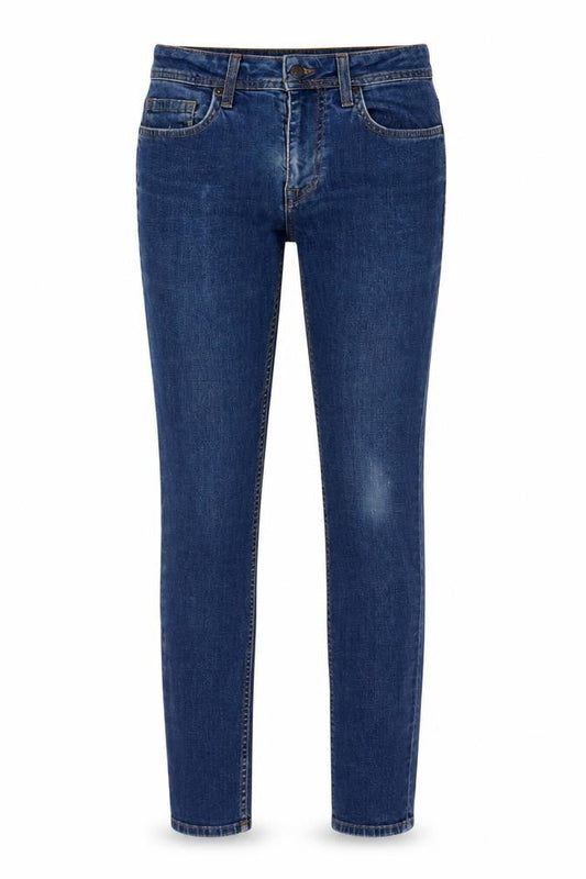 Front view of Burton London unisex blue skinny jeans, size 28