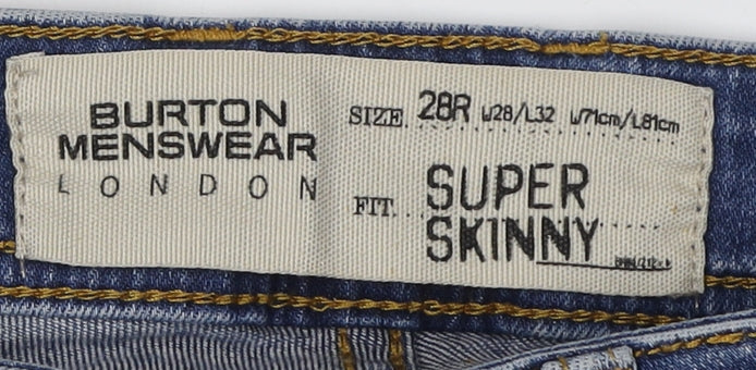 Burton London Unisex Blue Skinny Jeans Size 28