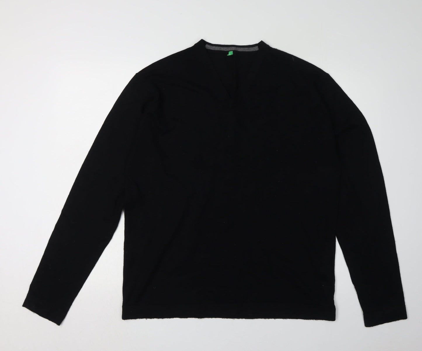 United Colors of Benetton 2XL Men's Black V-Neck Pullover