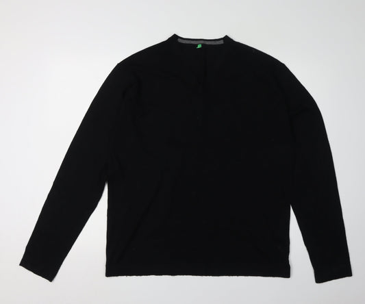 United Colors of Benetton 2XL Men's Black V-Neck Pullover