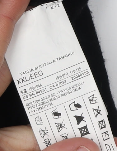 United Colors of Benetton 2XL Men's Black V-Neck Pullover