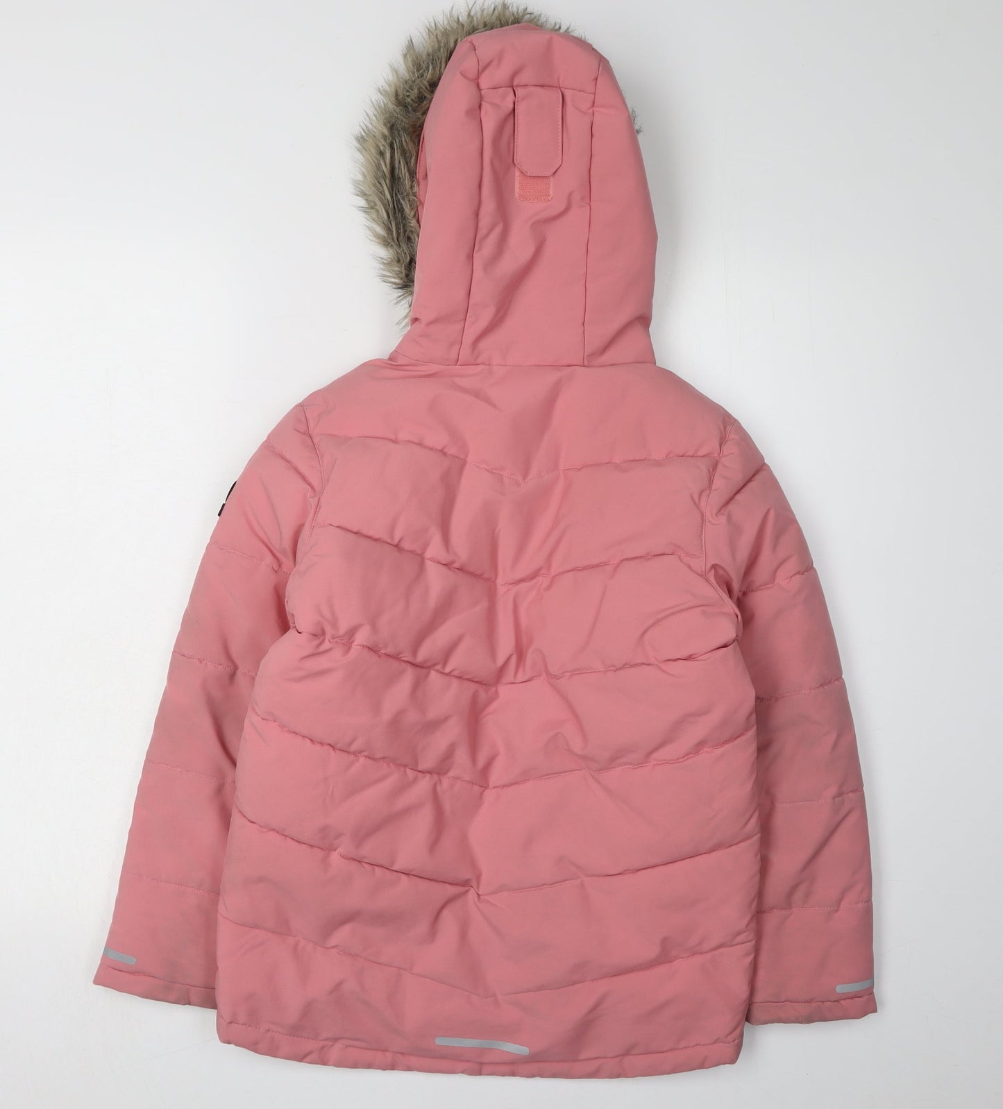 TOG24 Girls Pink Puffer Jacket, Size 10-11, Hooded & Lined