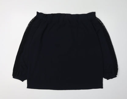 Womens UK Size 16 NEXT Black Off the Shoulder Blouse
