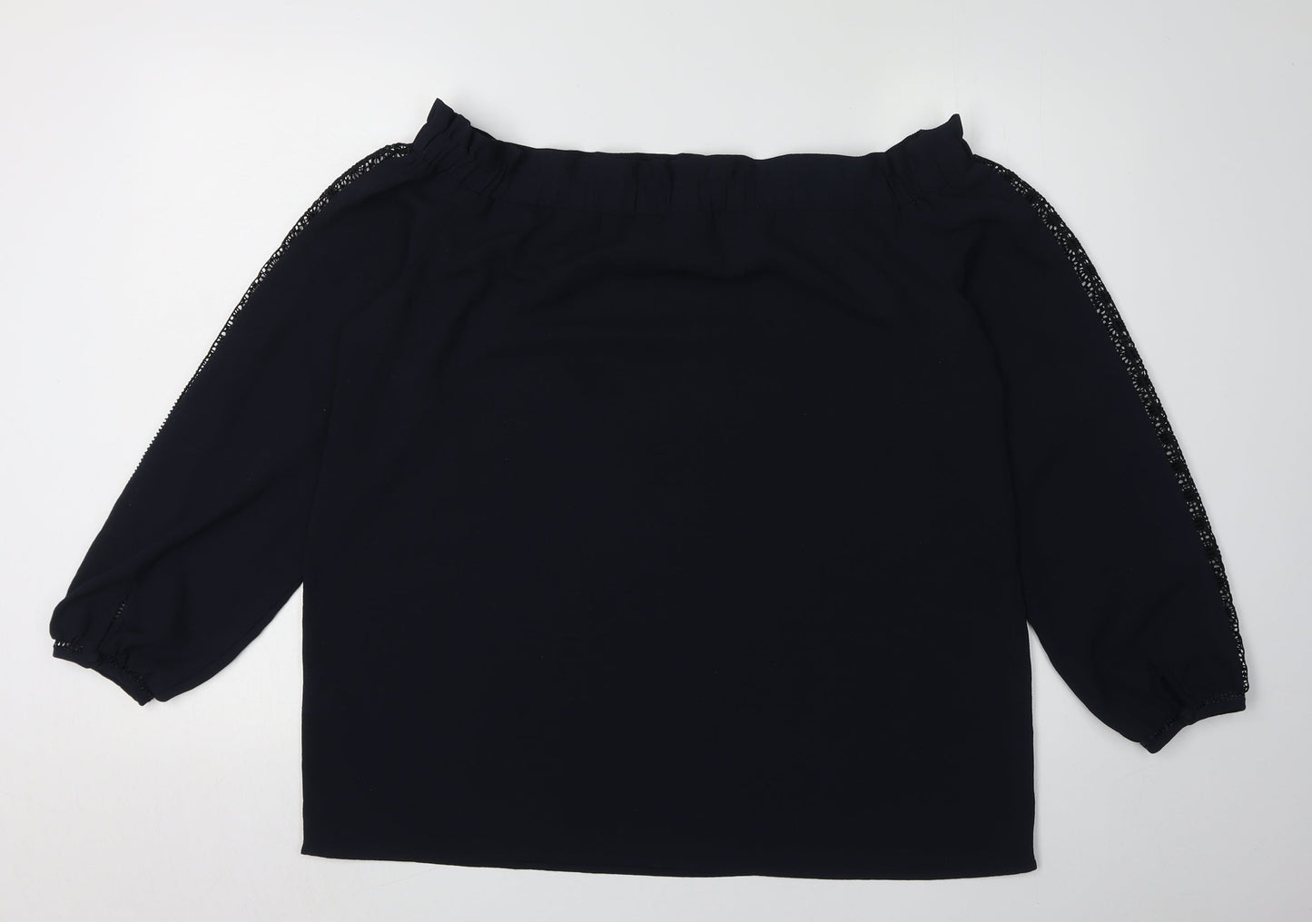 Womens UK Size 16 NEXT Black Off the Shoulder Blouse