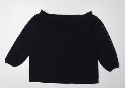 Womens UK Size 16 NEXT Black Off the Shoulder Blouse