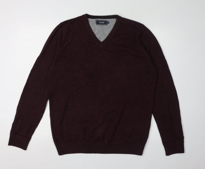 Maine New England Men's Red V-Neck Pullover Jumper