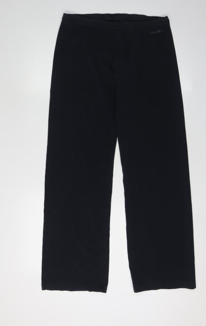 Reebok Women's Black Straight Gym Trousers, Size L