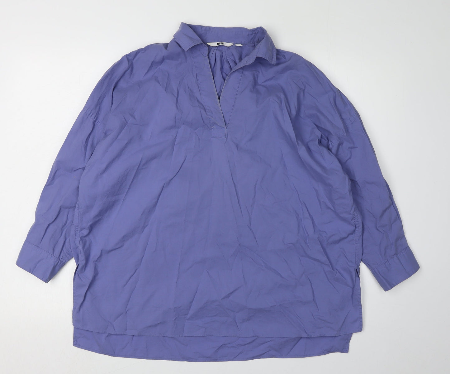 Womens UK Size M Uniqlo Purple Basic Blouse