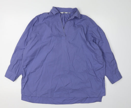 Womens UK Size M Uniqlo Purple Basic Blouse