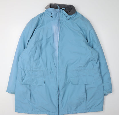 Womens UK Size 20 Plus Lands' End Blue Parka Coat