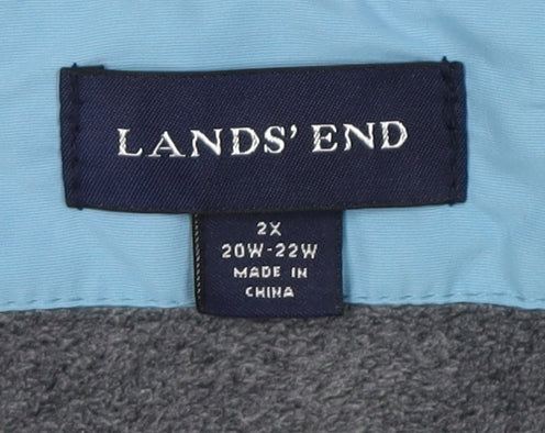 Womens UK Size 20 Plus Lands' End Blue Parka Coat