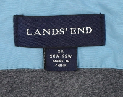 Womens UK Size 20 Plus Lands' End Blue Parka Coat