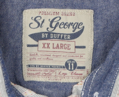 St George by Duffer Men's XL Multicoloured Striped Shirt