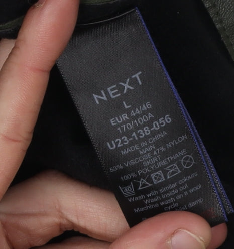 Next Women Green Pencil Dress L Viscose Nylon