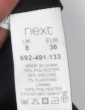 Next Women's Black A-Line Dress, Size 8, Workwear