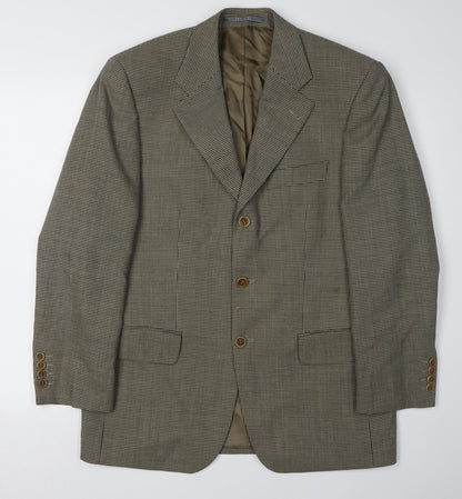 Louis Feraud Men's Brown Check Blazer Size 48S