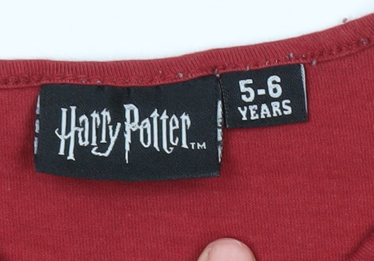 Harry Potter Boys Red T-Shirt 5-6 Years Quidditch Graphic