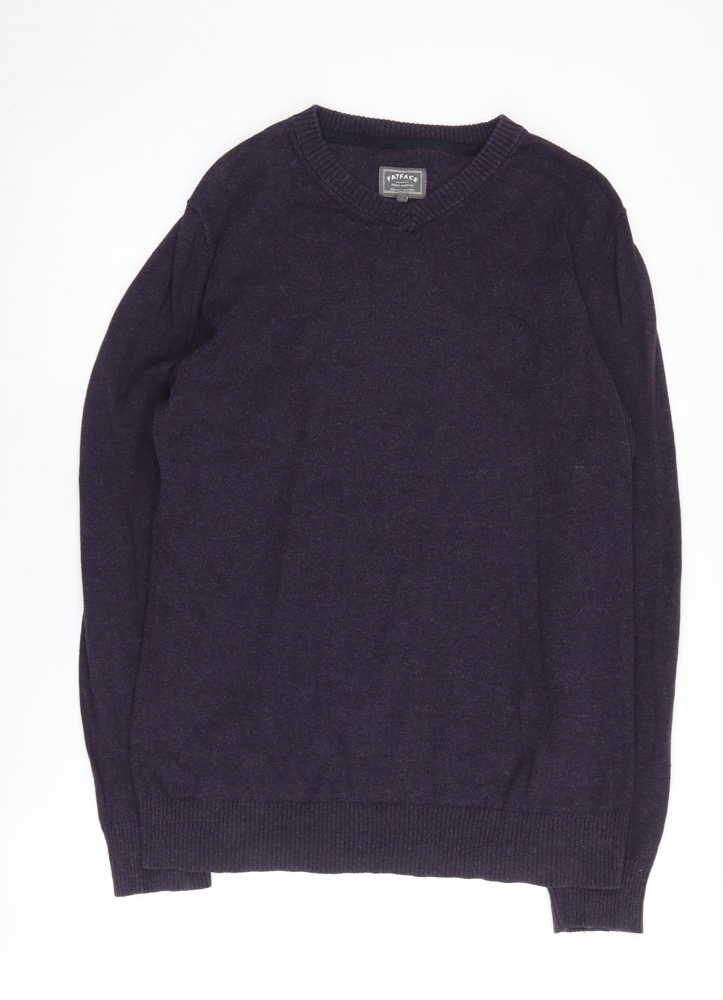 FatFace Men's Purple Cotton Cashmere Pullover Jumper M