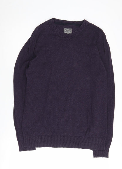 FatFace Men's Purple Cotton Cashmere Pullover Jumper M