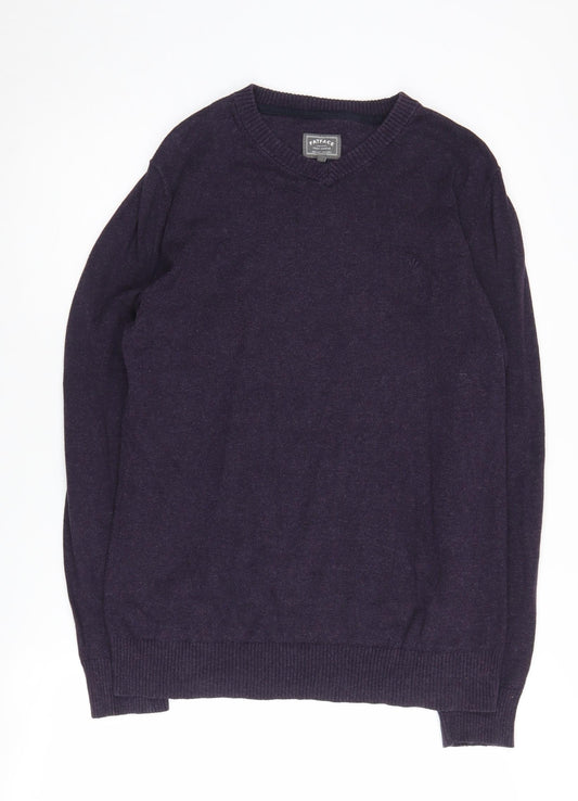 FatFace Men's Purple Cotton Cashmere Pullover Jumper M