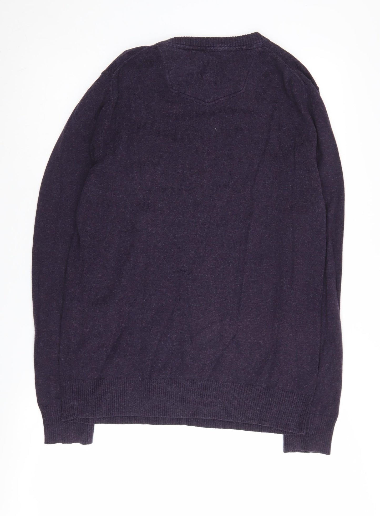 FatFace Men's Purple Cotton Cashmere Pullover Jumper M