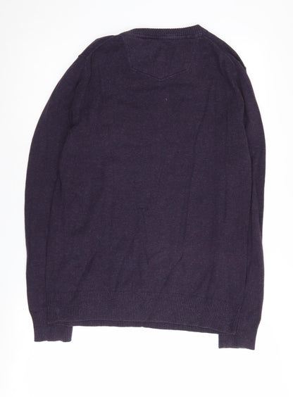 FatFace Men's Purple Cotton Cashmere Pullover Jumper M