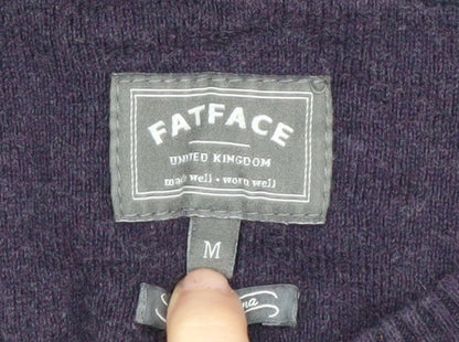 FatFace Men's Purple Cotton Cashmere Pullover Jumper M