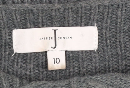 Jasper Conran Women's Grey Cable Knit Pullover Jumper Size 10