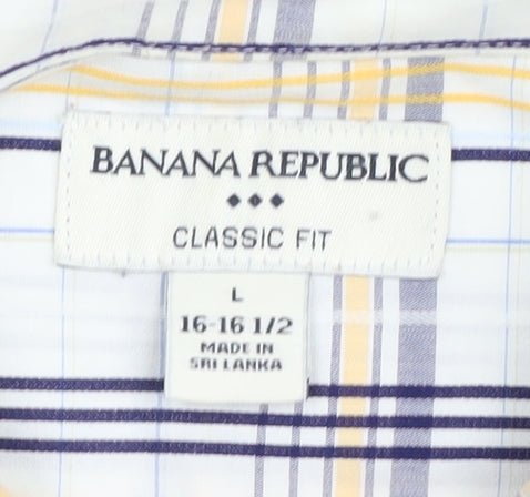 Banana Republic Men's Multicoloured Plaid Shirt L