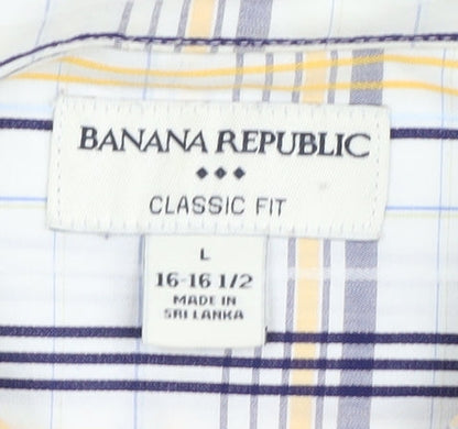 Banana Republic Men's Multicoloured Plaid Shirt L
