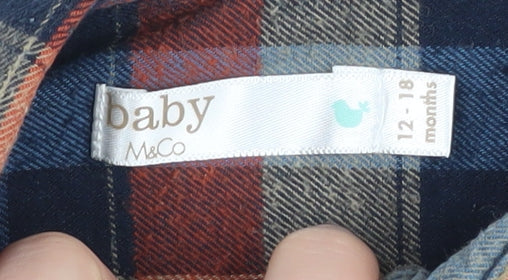 M&Co Unisex Baby Multicoloured Plaid Button-Up Shirt 12-18M