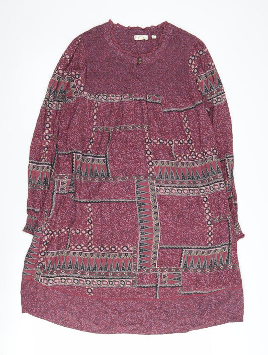 Fat Face Women's Multicoloured Geometric Dress Size 14