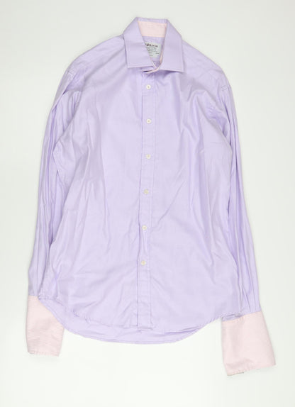 T.M. Lewin Men's Slim Fit Purple Dress Shirt 15.5