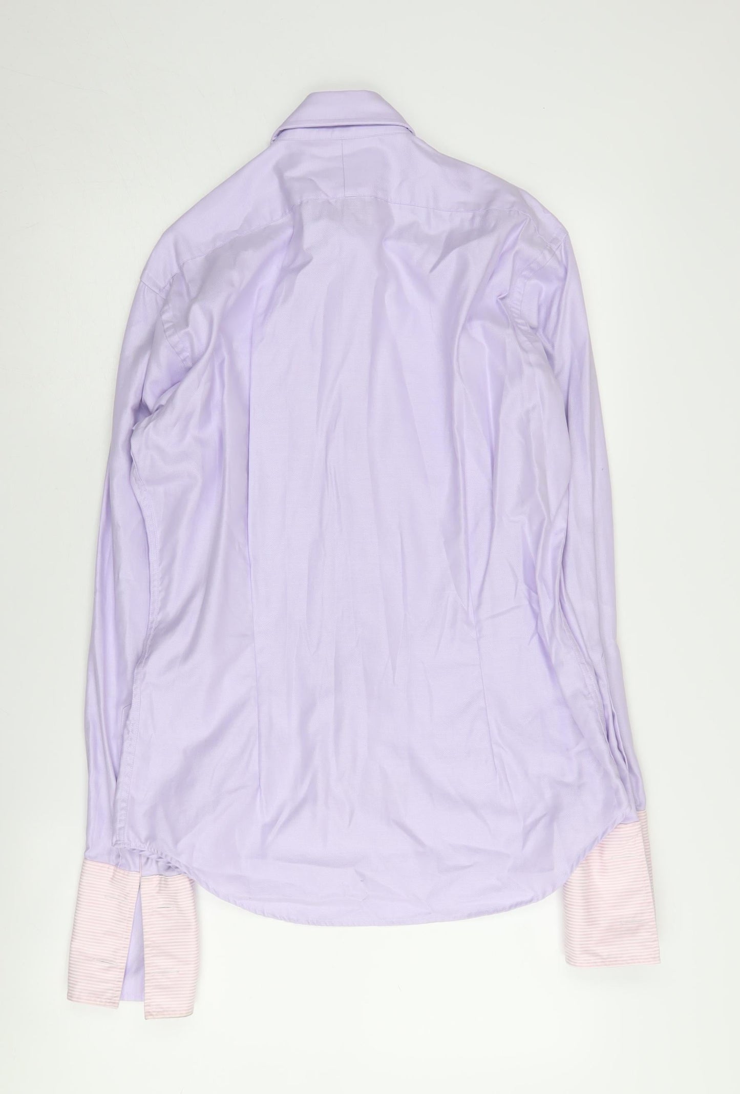 T.M. Lewin Men's Slim Fit Purple Dress Shirt 15.5