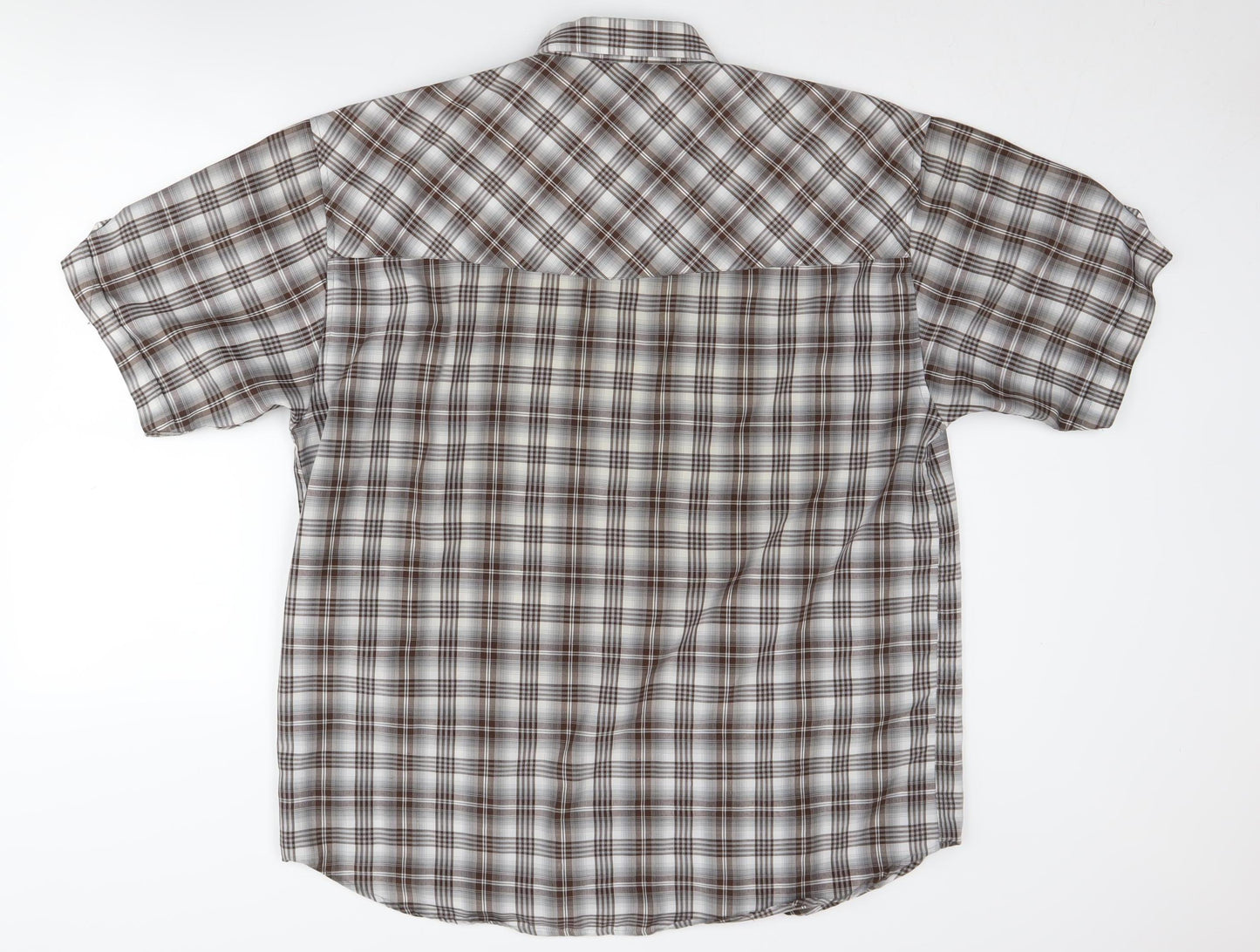 Trespass Men's Brown Check Regular Fit Button-Up Shirt