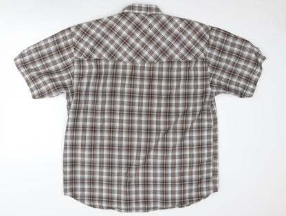 Trespass Men's Brown Check Regular Fit Button-Up Shirt