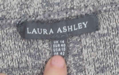 Laura Ashley Women's Grey V-Neck Pullover Jumper