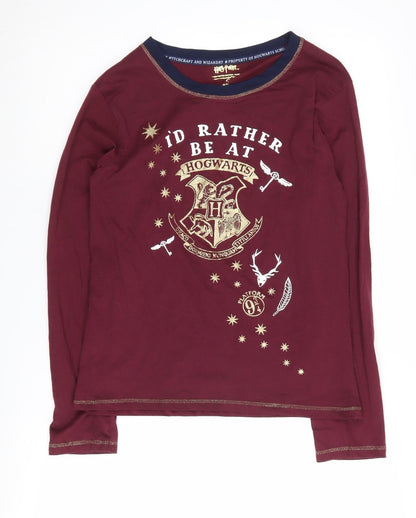 Harry Potter Women's Red Graphic Print Pyjama Top XS