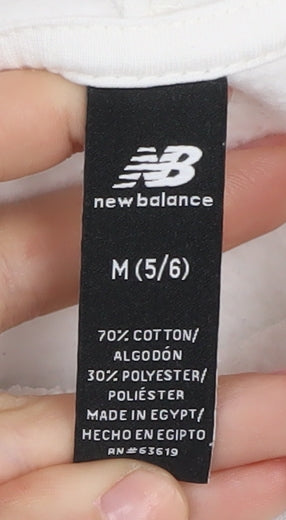 New Balance Girls White Hoodie Size 5-6 Years Pullover