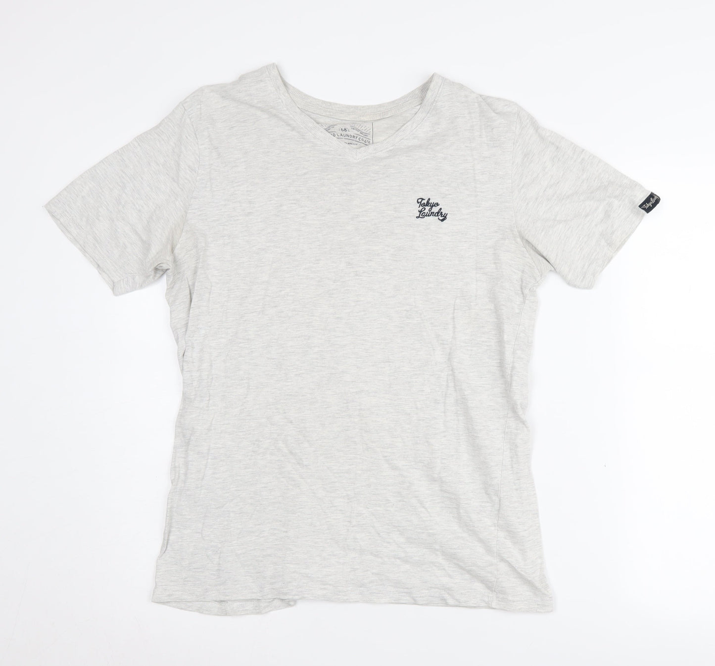 Tokyo Laundry Men's Grey V-Neck T-Shirt, M