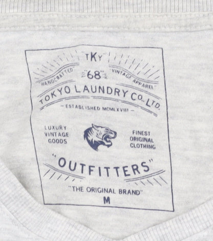 Tokyo Laundry Men's Grey V-Neck T-Shirt, M