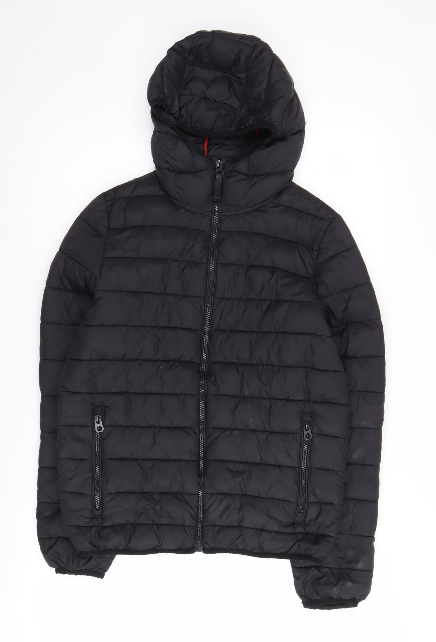Next Boys Black Puffer Jacket 13 Years Hooded