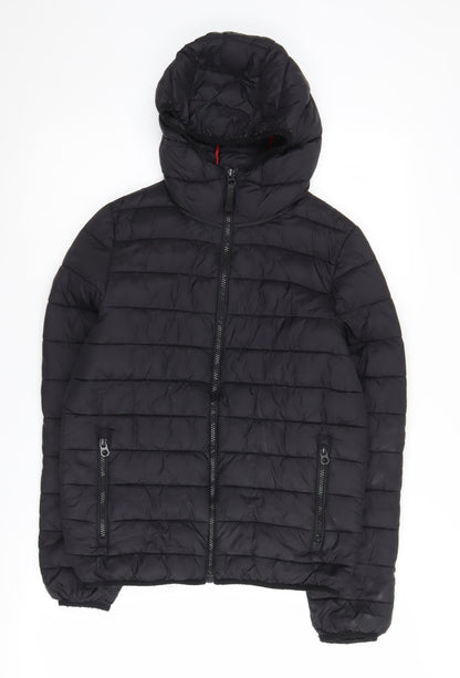 Next Boys Black Puffer Jacket 13 Years Hooded