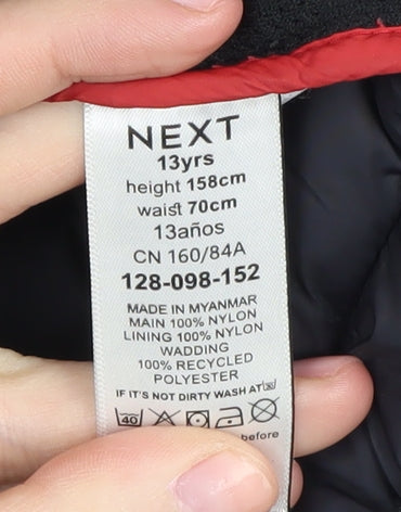 Next Boys Black Puffer Jacket 13 Years Hooded