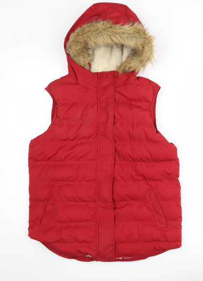 Mountain Warehouse Women's Red Hooded Waistcoat Size 12