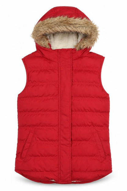 Mountain Warehouse Women's Red Hooded Waistcoat Size 12