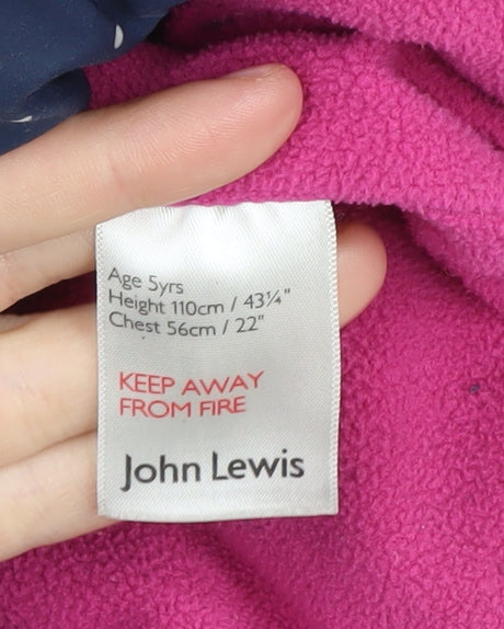 John Lewis Girls Blue Spotted Puffer Jacket 5 Years