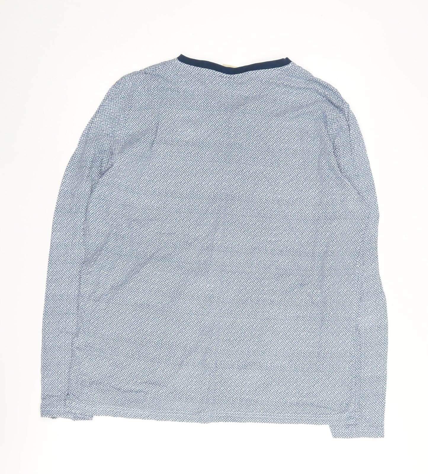 Lee Cooper Men's Blue XL V-Neck Geometric T-Shirt